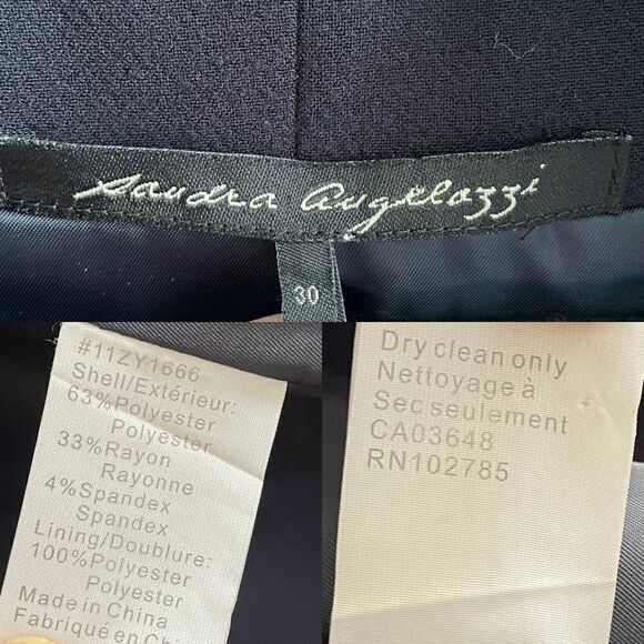 SANDRA ANGELOZZI Double Breasted Pea Coat Jacket Navy Blue 30 EU - Picture 6 of 6